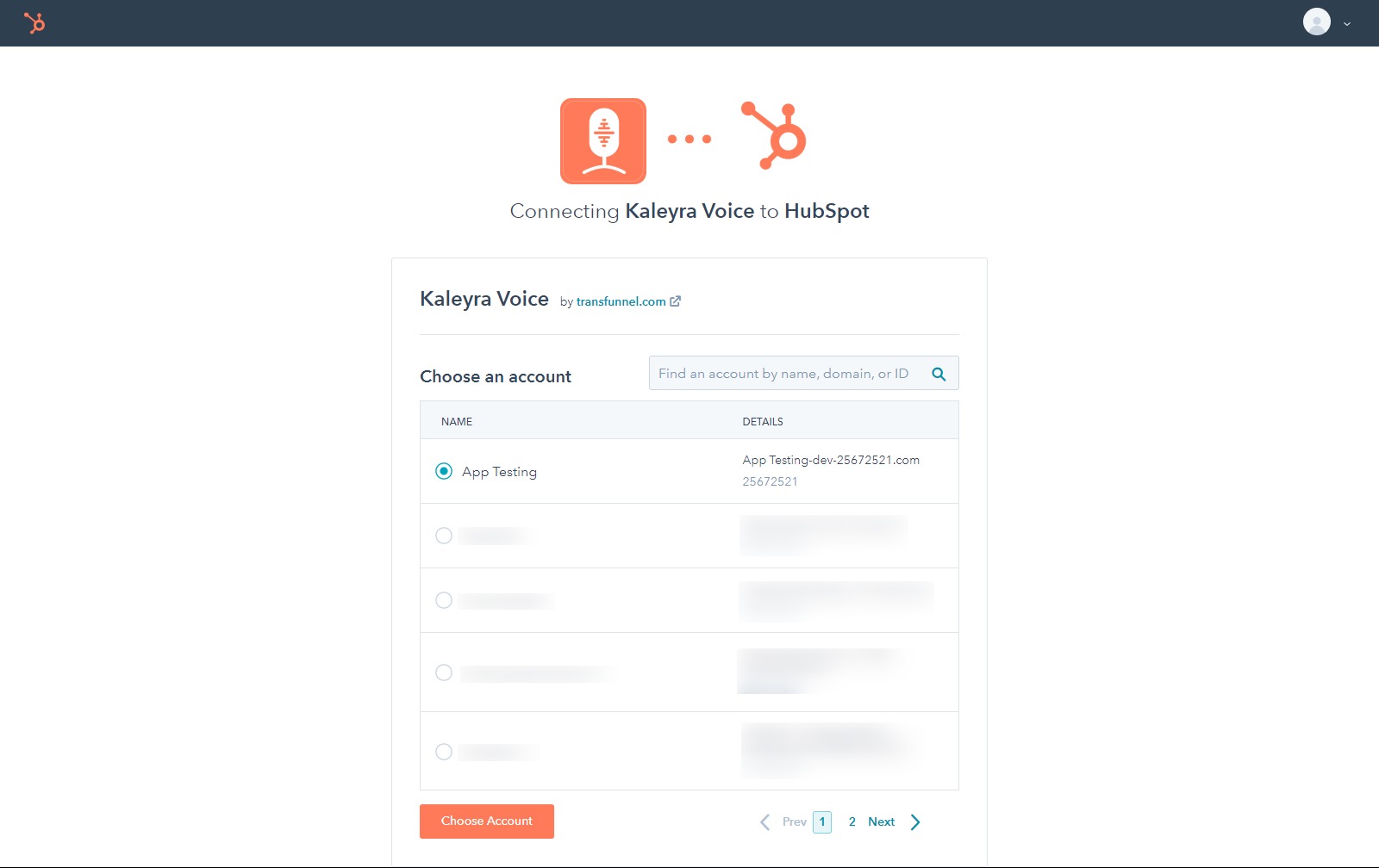 HubSpot Portal Selection